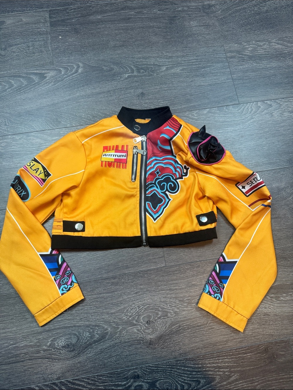 Demon Hunters Kids’ Orange Graphic Jacket – Size 150